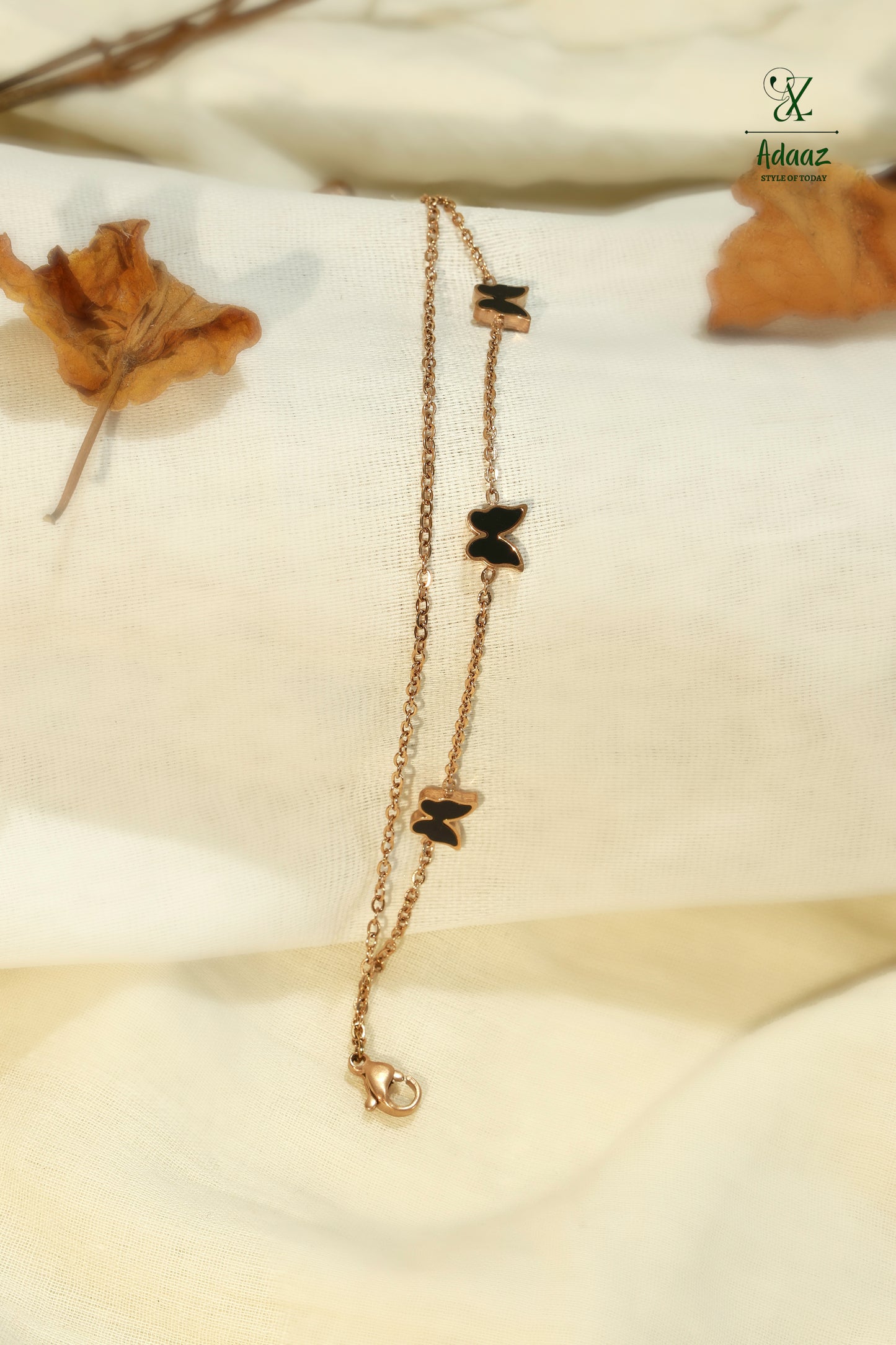 Charming Black Butterfly Double Layer Bracelet