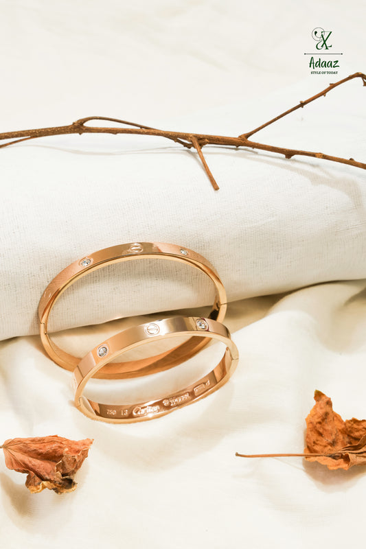Cartier Love Stainless Steel Kada Bracelet - Rose Gold
