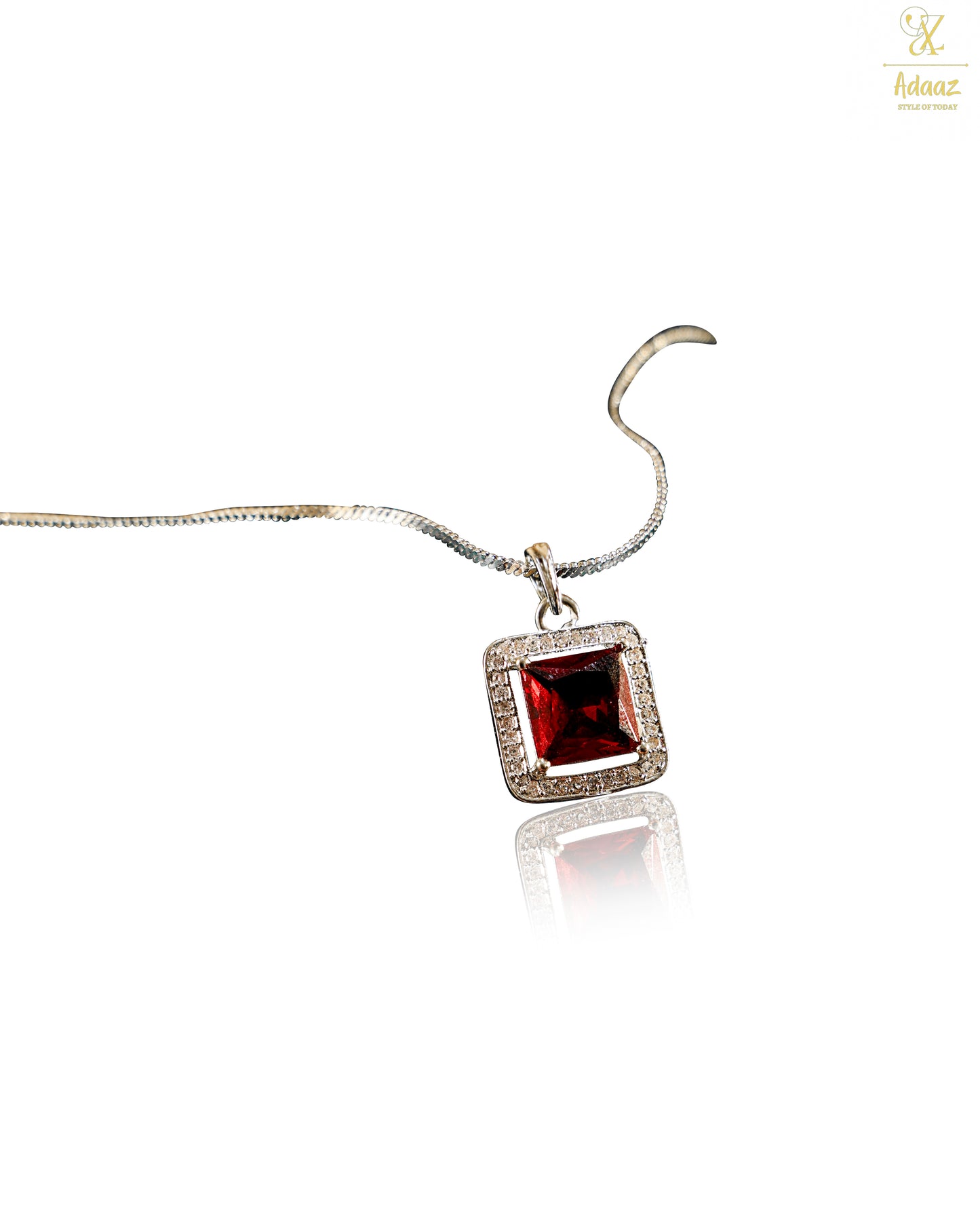 Forever Square Colourful American Diamond (AD) Pendant