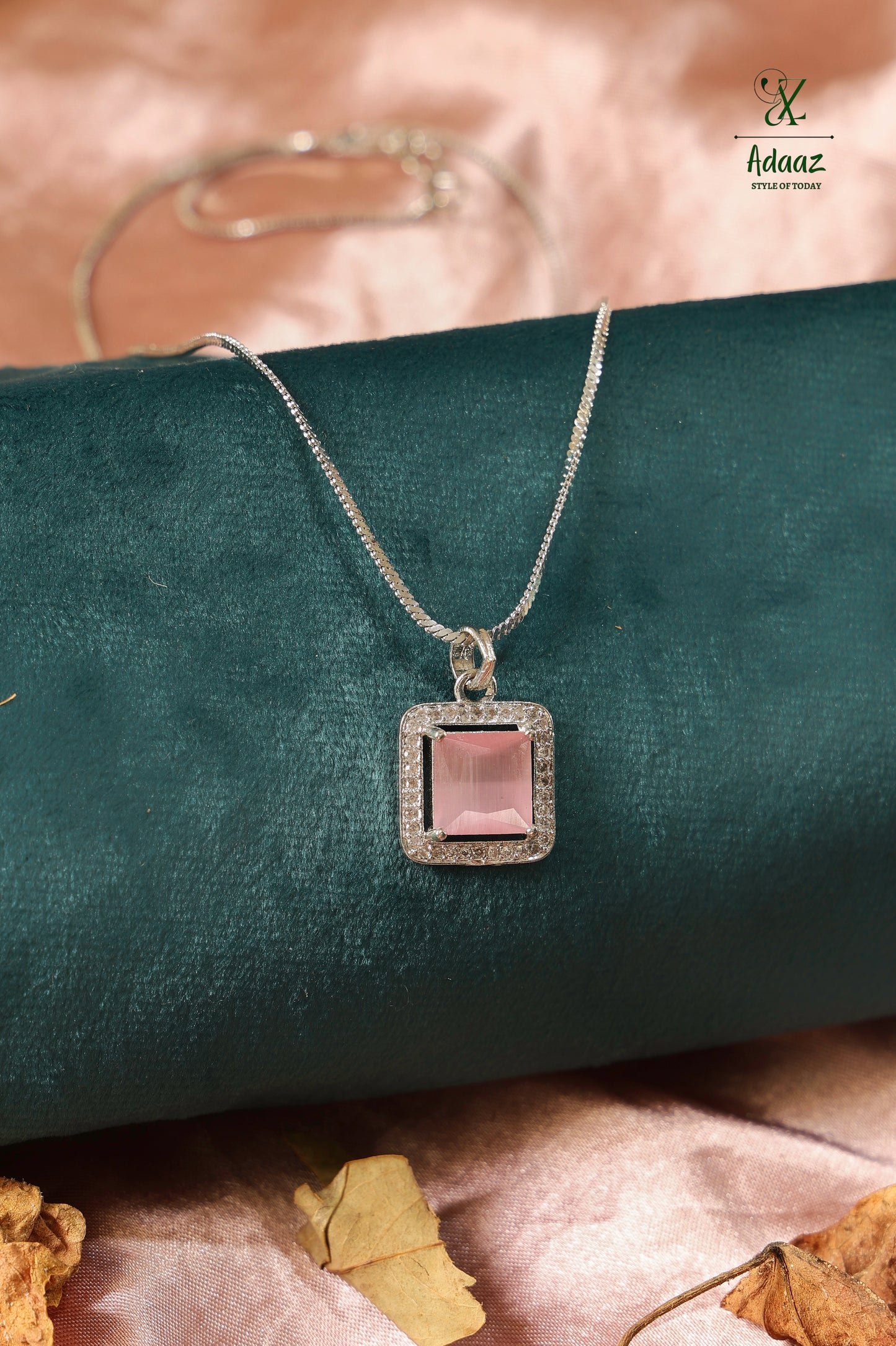 Forever Square Colourful American Diamond (AD) Pendant