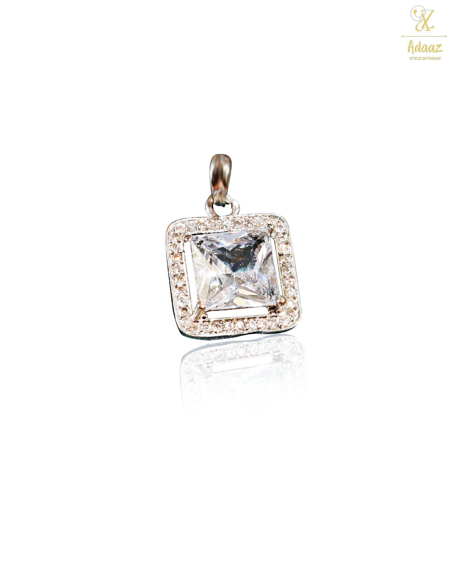 Forever Square Colourful American Diamond (AD) Pendant