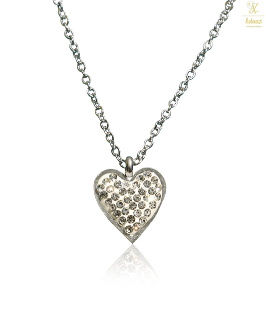 Dainty Silver toned Heart Pendant