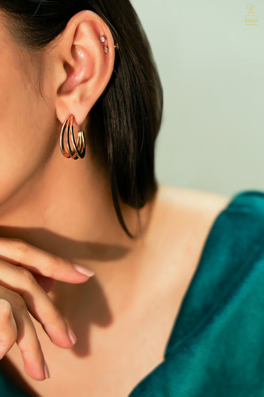 Triple Layer Quirky Hoop Earring