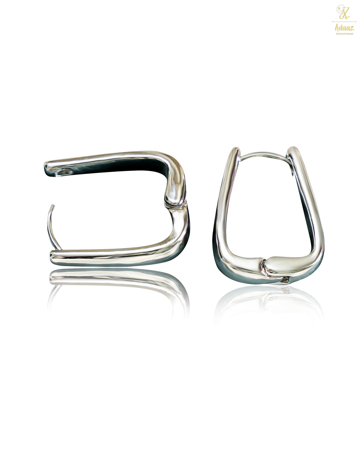 Stylish U-shape Hugging Hoop Earring - Silver