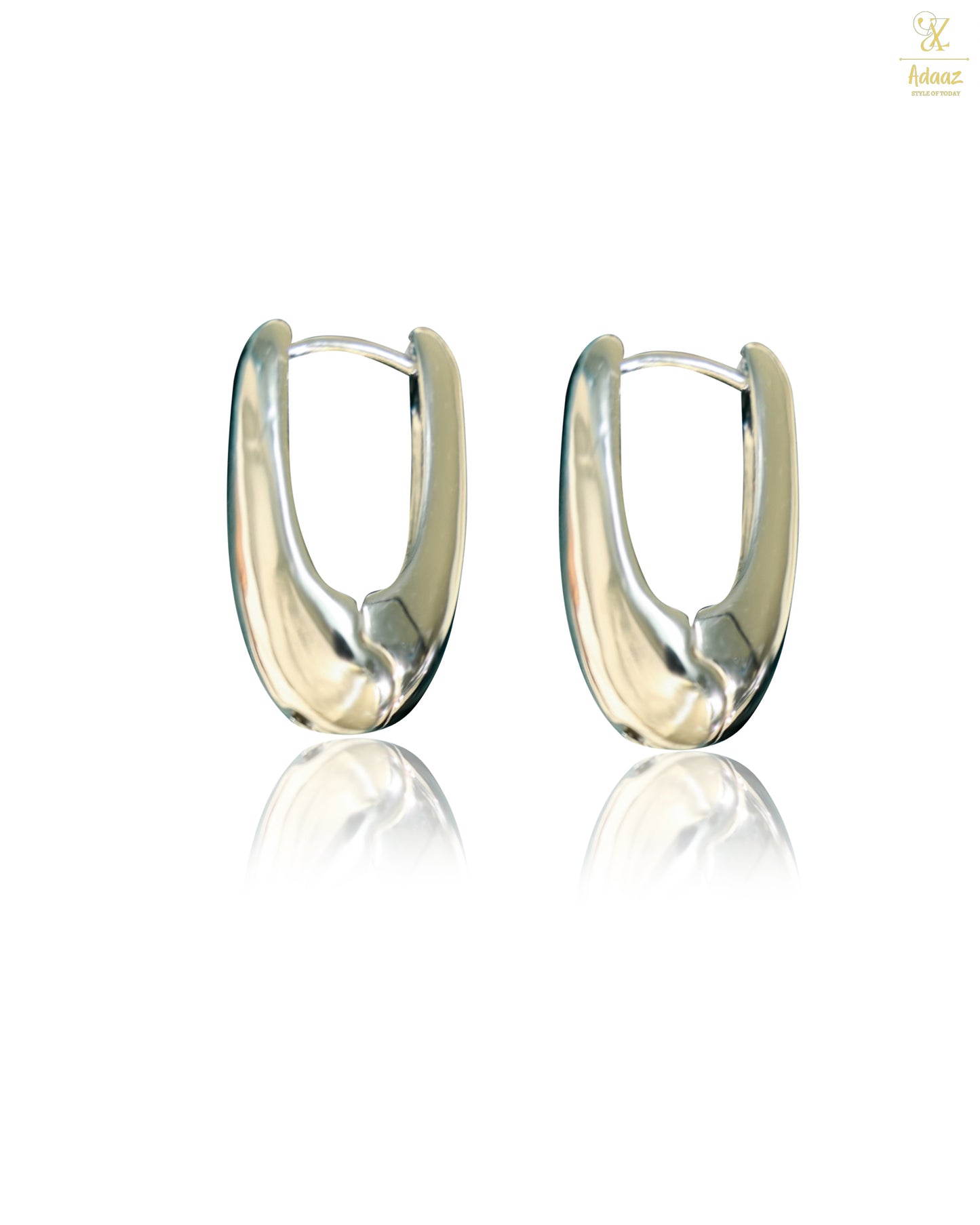 Stylish Small U-shape Hugging Hoop Earring - Silver