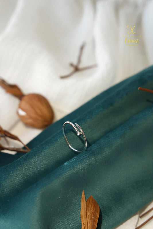 Stunning Silver-toned Cartier Nail Ring