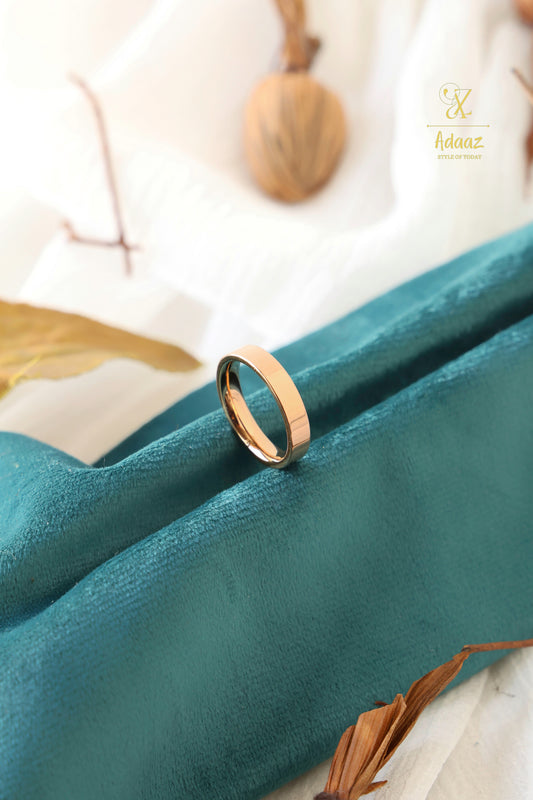 Simplistic Plain Rose Gold Band Ring