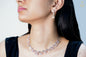 Rose Gold-Plated White AD Triangle Style Choker Necklace Set
