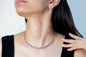 Minimal Small Round Rose Gold-Plated halo Necklace set