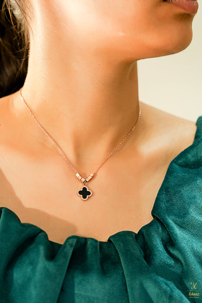 Trendy Black Clover Charm Pendant