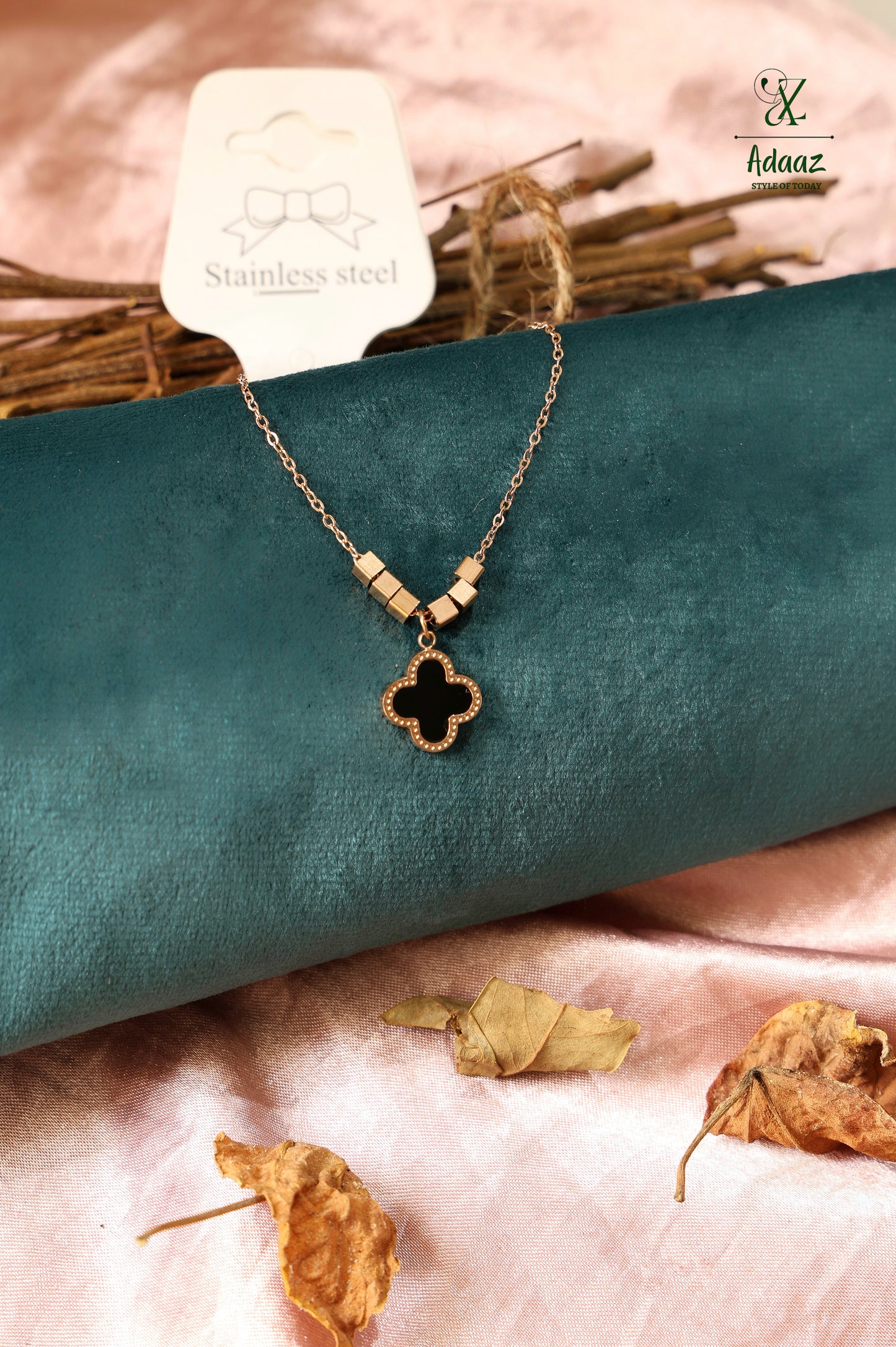 Trendy Black Clover Charm Pendant