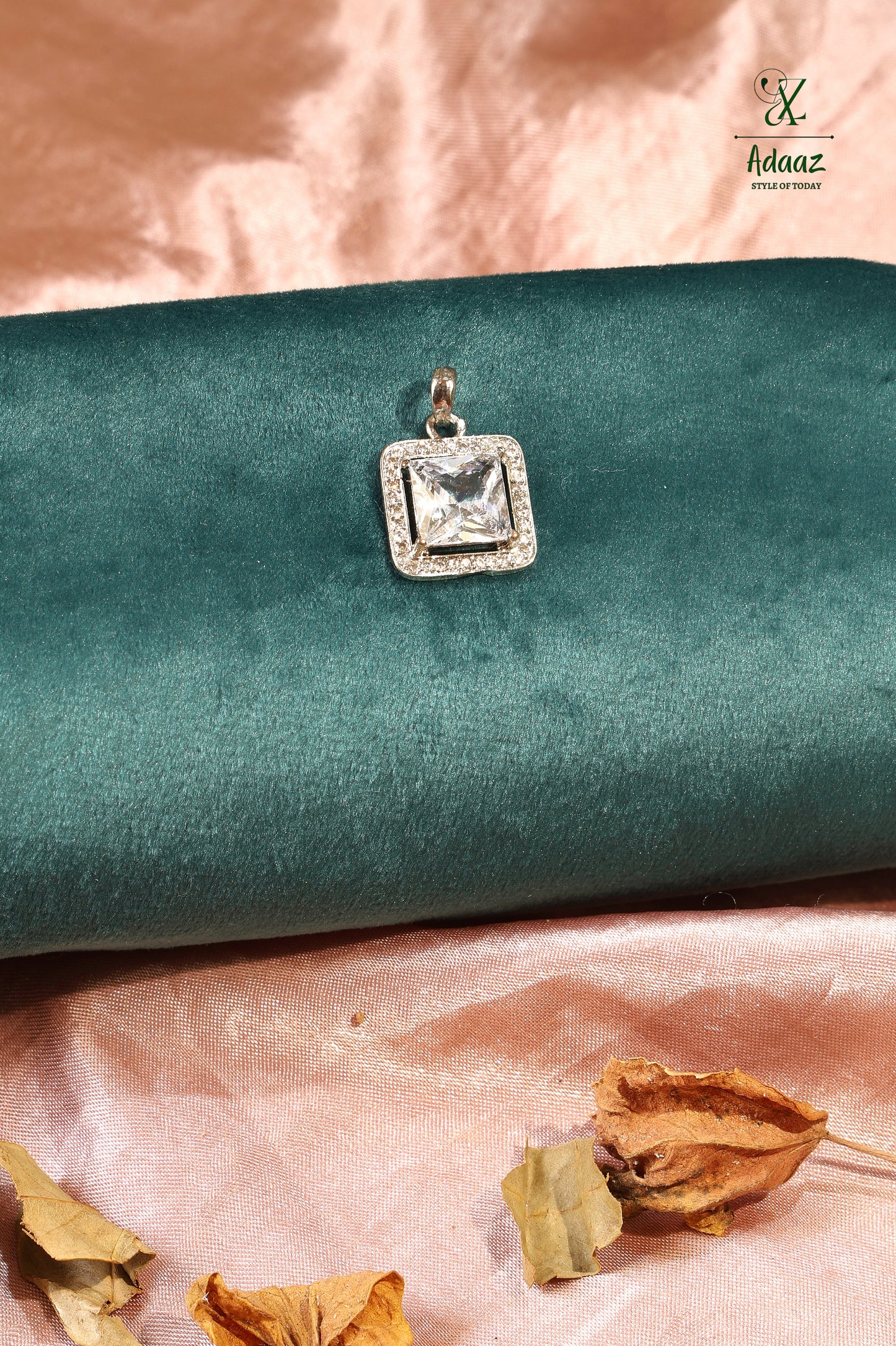 Forever Square Colourful American Diamond (AD) Pendant