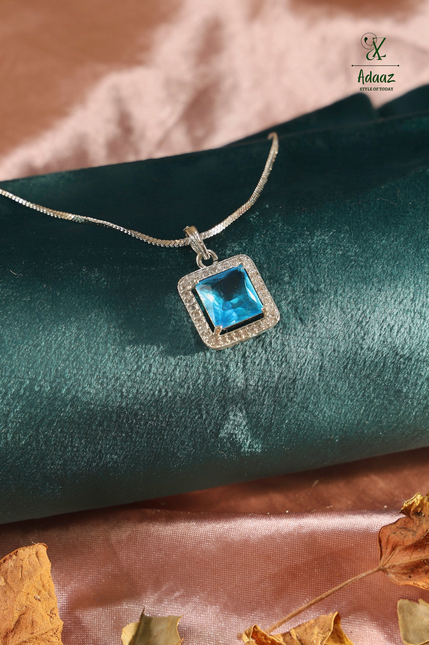 Forever Square Colourful American Diamond (AD) Pendant