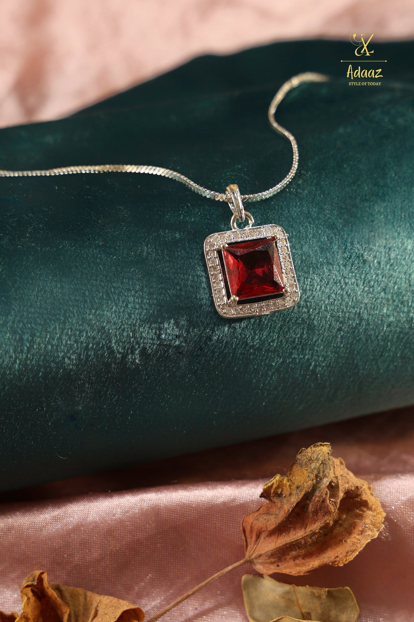 Forever Square Colourful American Diamond (AD) Pendant