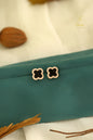 Stainless Steel Rose Gold Stud Earring - Clover