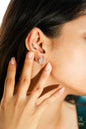 Cubic Zirconia Sun Post Circle Earring - Rose Gold