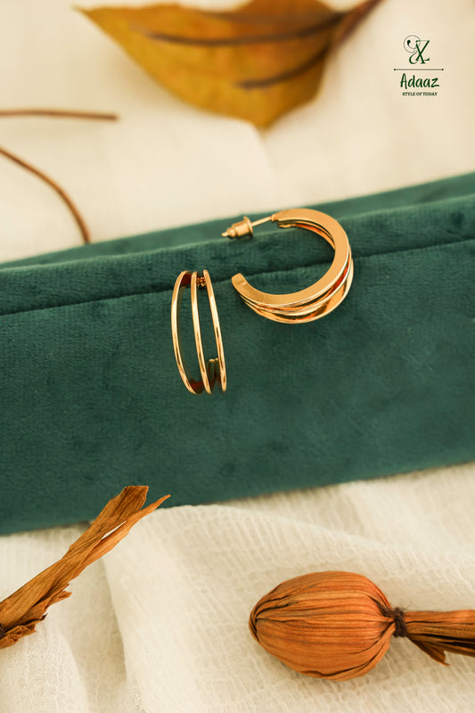 Triple Layer Quirky Hoop Earring