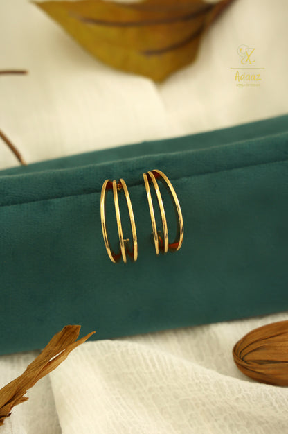 Triple Layer Quirky Hoop Earring