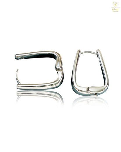 Stylish U-shape Hugging Hoop Earring - Silver
