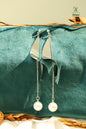 Drop Pearl Thread with a Twist Earring - Silver