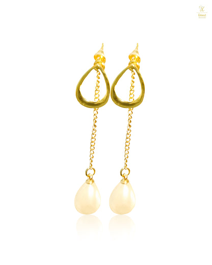 Two way wear Drop stud and pearl drop Dangling Chain