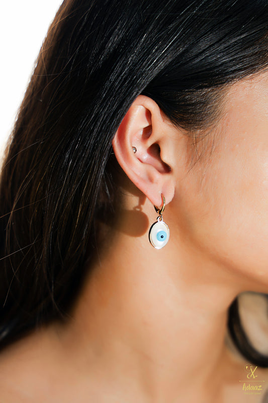 Cute Evil Eye Huggie Small Drop Hoop Earring