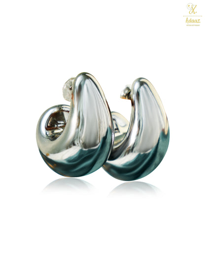 Grey Blackish Tear Drop Earring