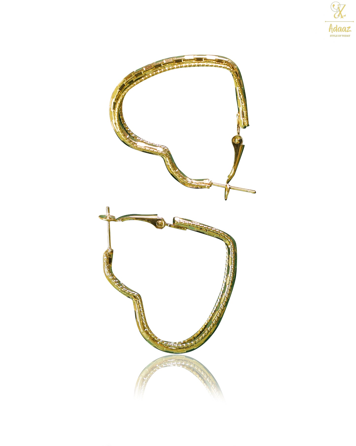 Gold Heart Shaped Hoop Earrings
