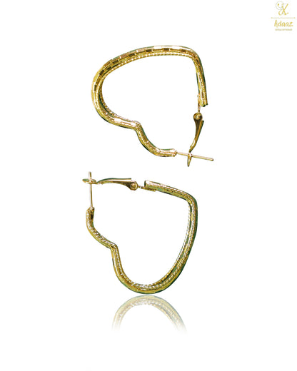 Gold Heart Shaped Hoop Earrings