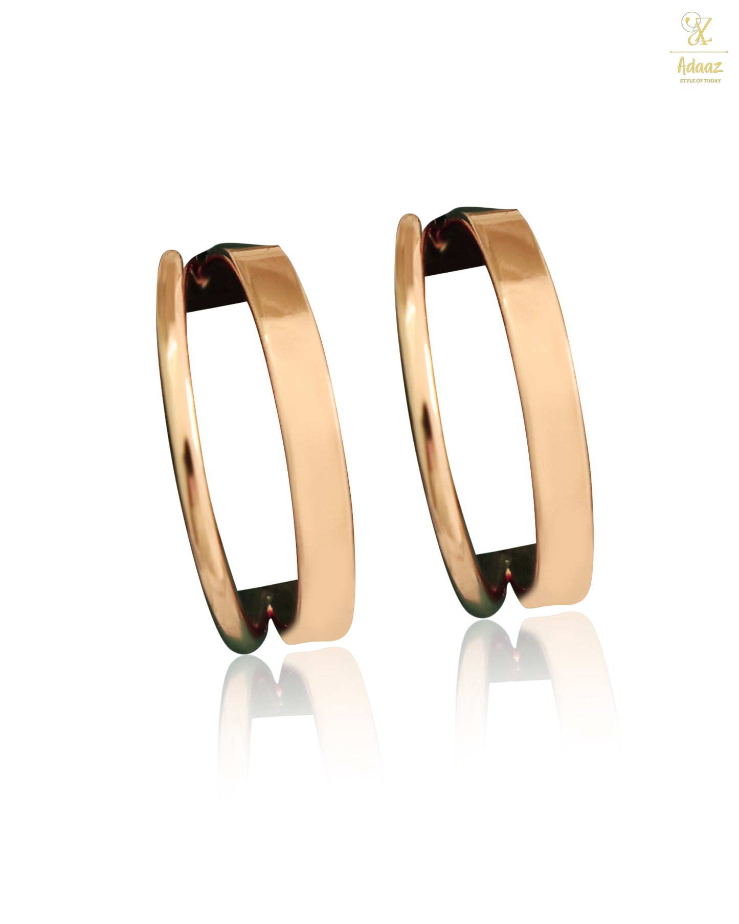 Rose Gold Dual Line Hoop Earring