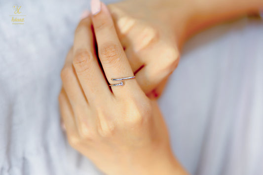 Stunning Silver-toned Cartier Nail Ring