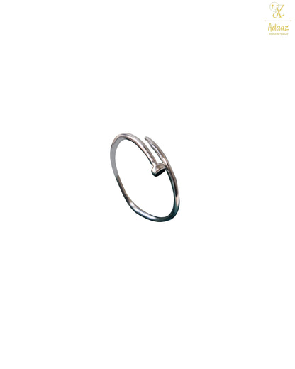 Stunning Silver-toned Cartier Nail Ring
