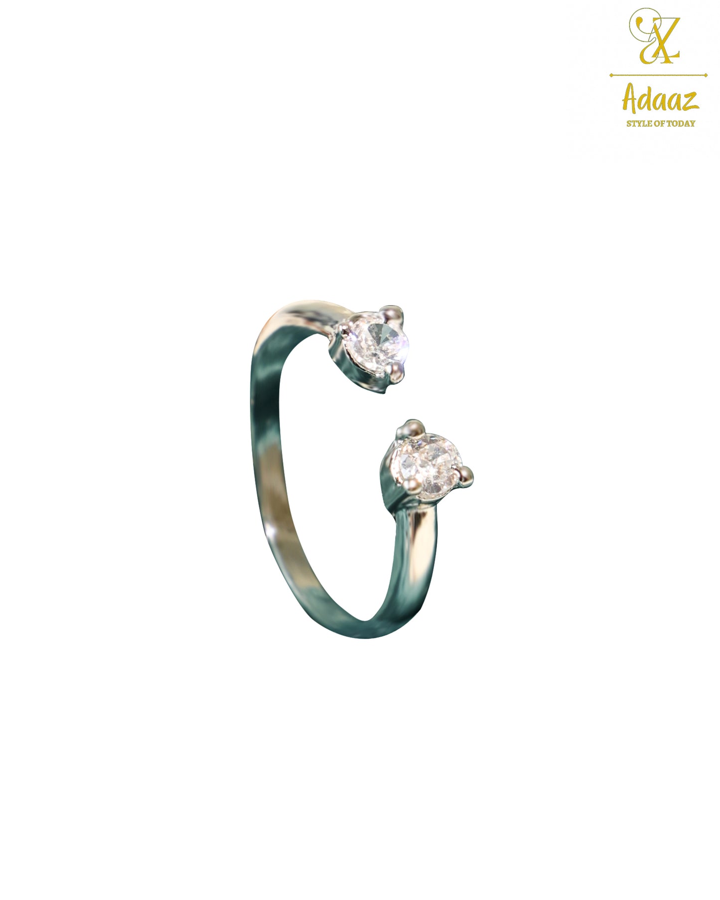 Stylish Anti-Tarnish Pear & Princess cut Ring - White