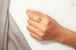 Anti-Tarnish Cubic Zirconia Studded Evil Eye Finger Ring - Gold