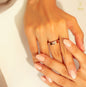 Anti-Tarnish Cartier Rose Gold Band Ring with Stones